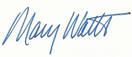 Mary Watts signature