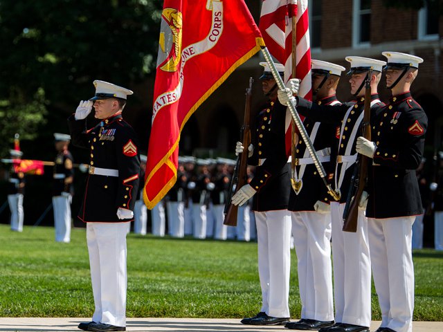 USMC flag ceremony