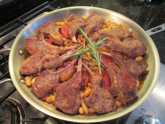 IMG_0534.Tuscan baby lamb chops and bean skillet.jpeg
