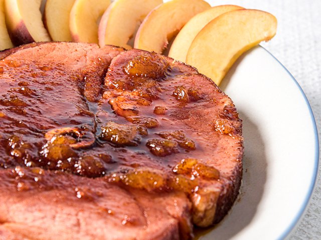 maple-glazed ham steak