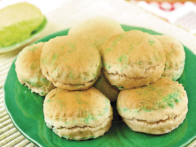 Shamrock green biscuits