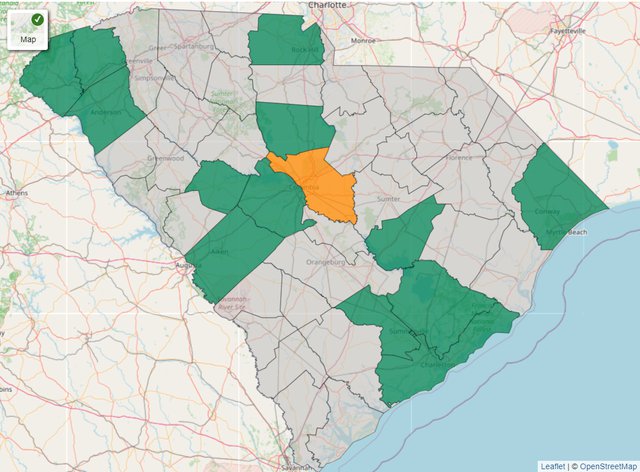 South Carolina map