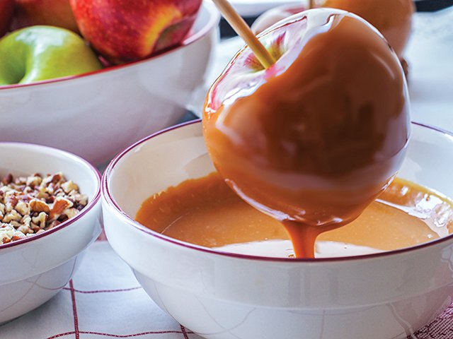 Caramel Apple Dipped in Caramel Sauce - Fall Treats by Karen Hermann.png